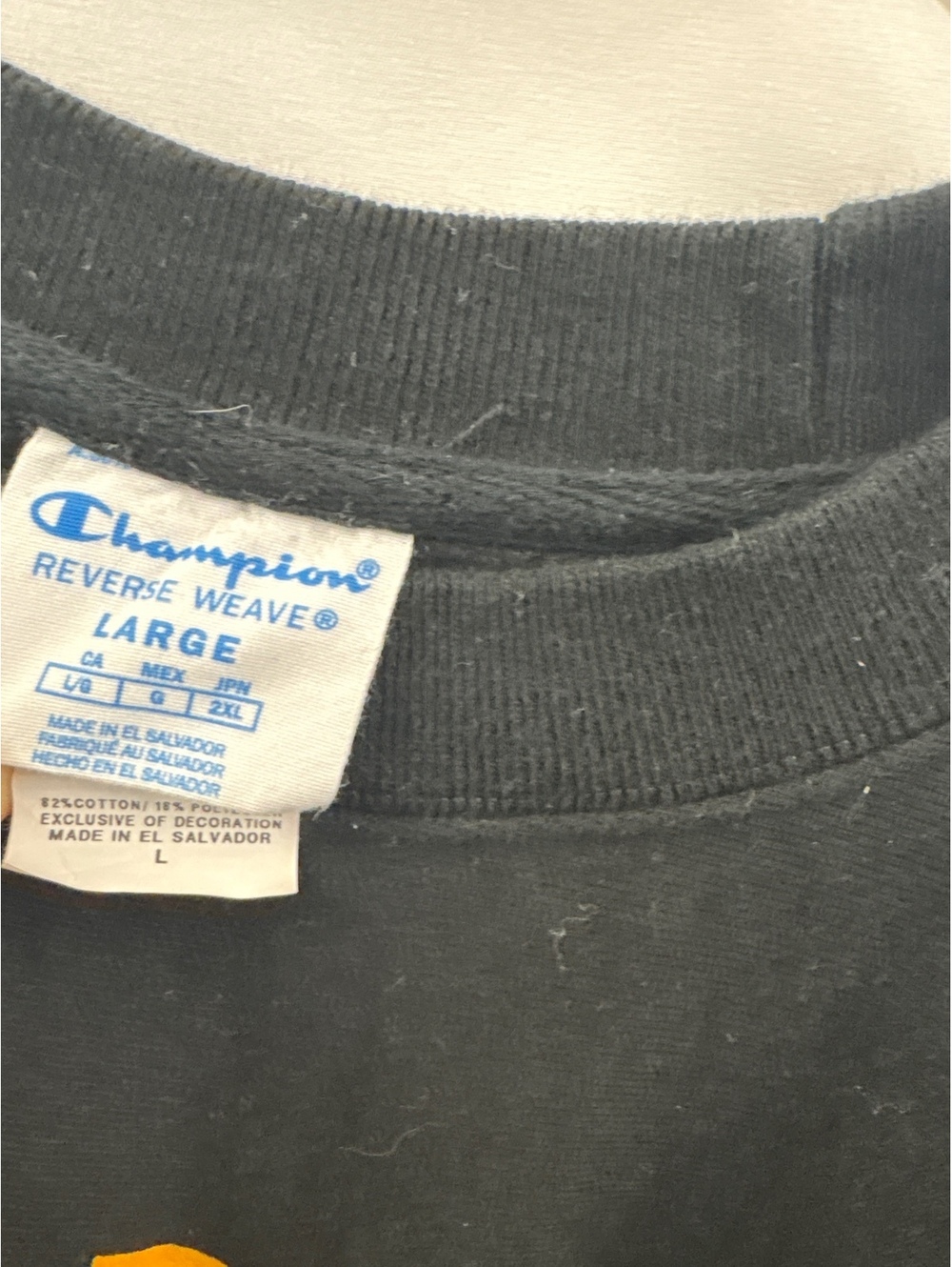 Champion Reverse Weave Iowa Hawkeyes Black Crewneck Sweatshirt Large - Picture 4 of 6